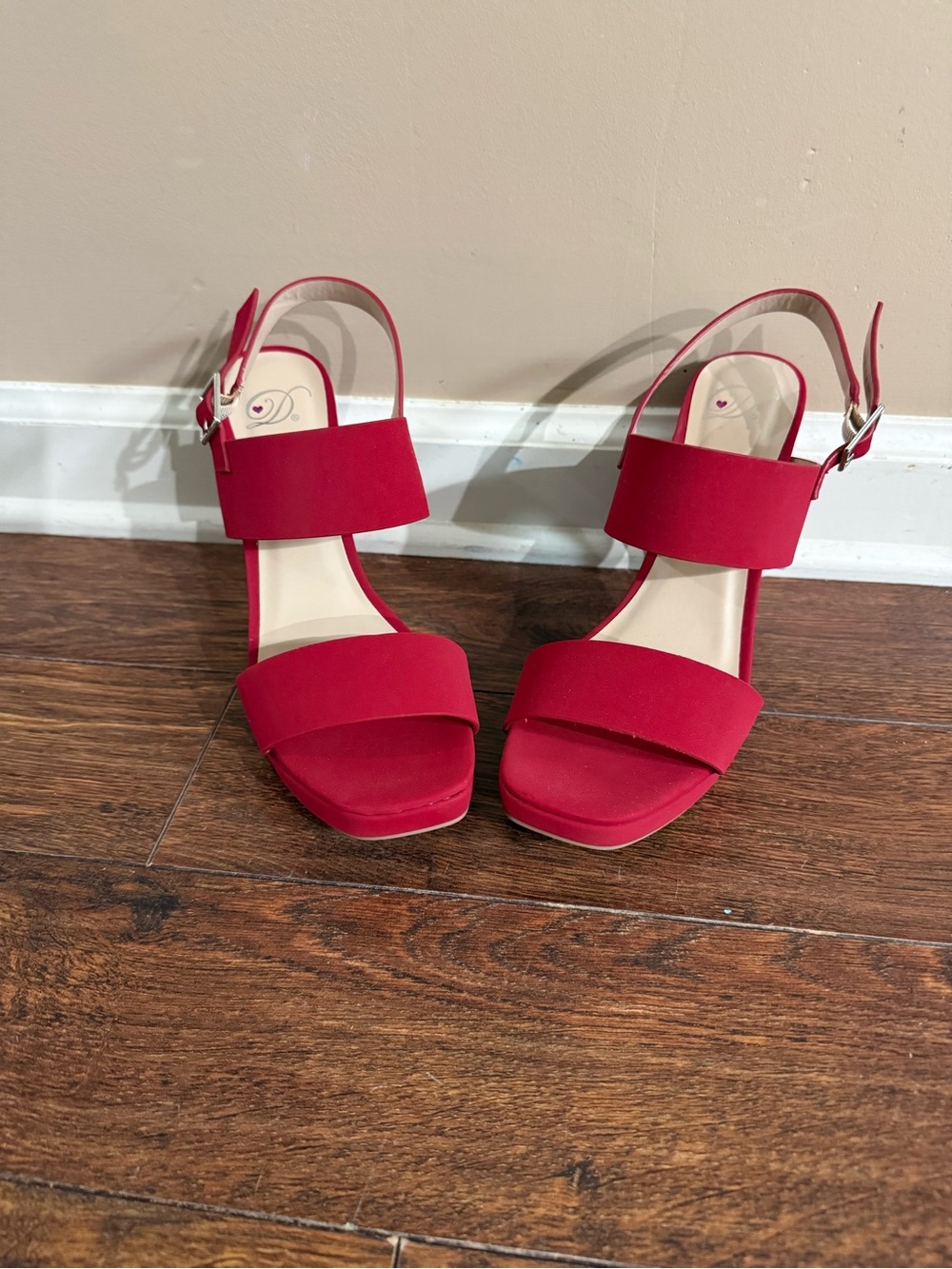 Red strap heels